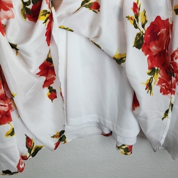 Show Me Your Mumu Jamie White Floral Long Sleeve Slip Tunic Mini Dress Boho M - Picture 11 of 13